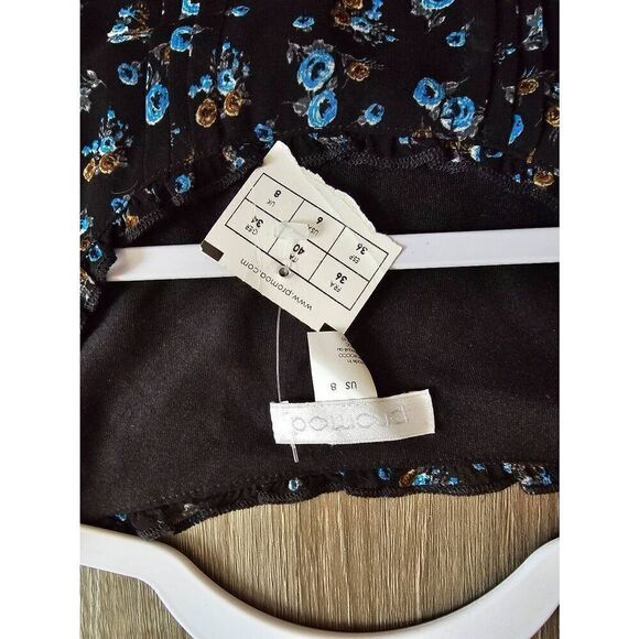 Promod size 8 Y2K Dress Blue floral - Picture 6 of 7